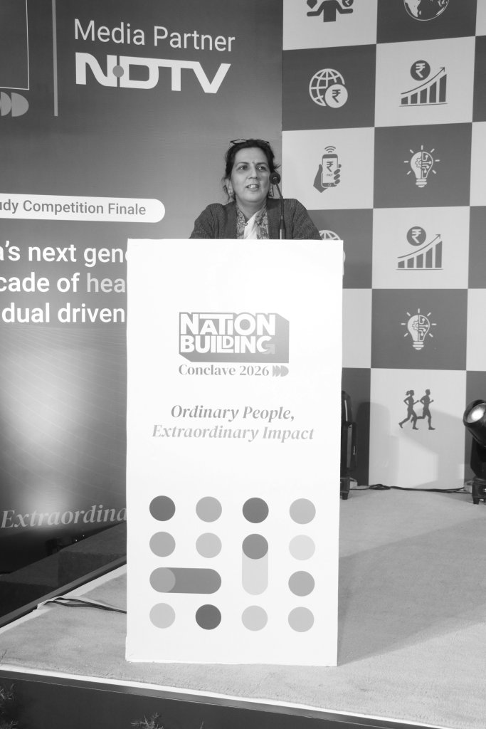 A speaker at the Case Study Competition finale