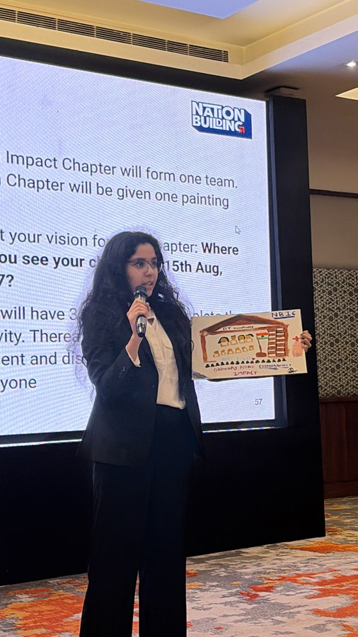 A participant speaking at Building India